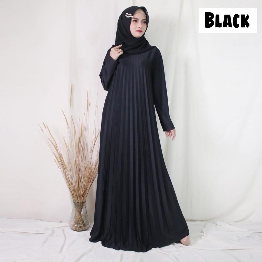 Gamis Plisket Tangan Panjang Gamis Hyget  Premium Baju Gamis Plisket Jumbo Gamis Baju Hamil