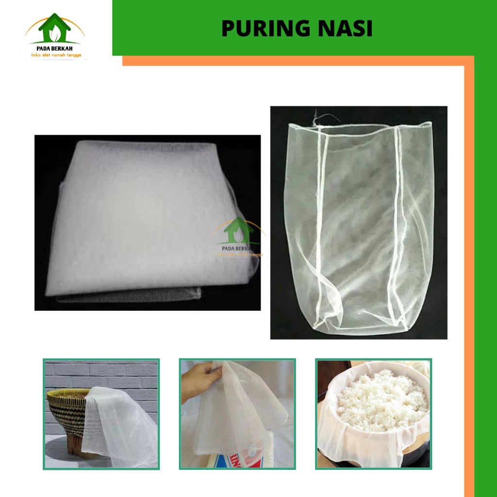 Puring Nasi Kain Jaring Nasi / Gembol Nasi Puring Nasi murah Kelambu Puring nasi / Kain saringan kel