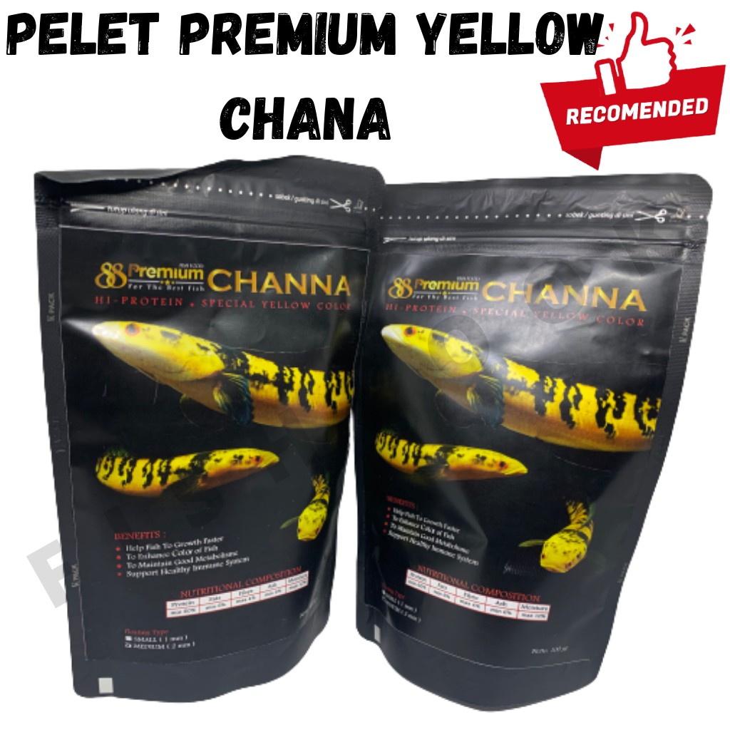 Pelet Premium Yellow Channa 100g Pellet Predator Chana - 2mm