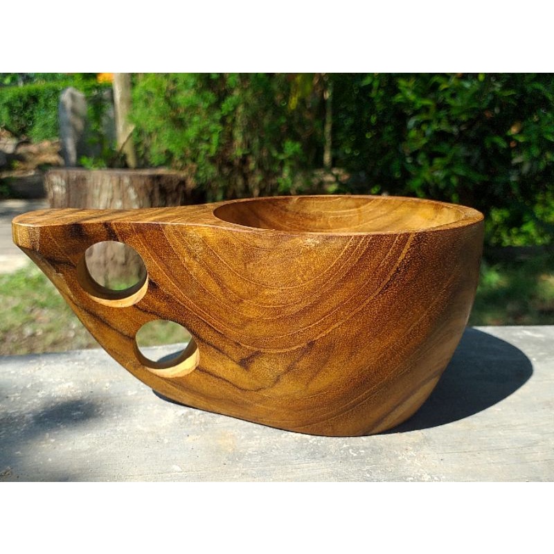 cangkir kuksa kayu jati