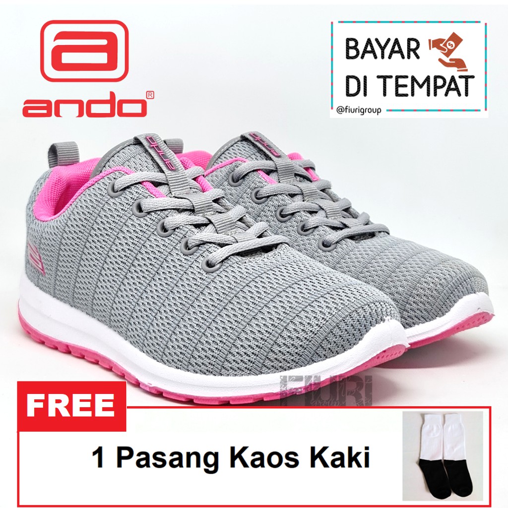 FIURI - ANDO ORIGINAL - REBECCA 37-40 ABU-ABU PINK - SEPATU SNEAKERS SPORT KANVAS SOL KARET ANAK PEREMPUAN - SEPATU KETS FASHION TRENDY WANITA DEWASA - SEPATU OLAHRAGA LARI FITNES SENAM KERJA KULIAH BERTALI CEWEK MURAH PROMO DISKON BONUS KAOS KAKI