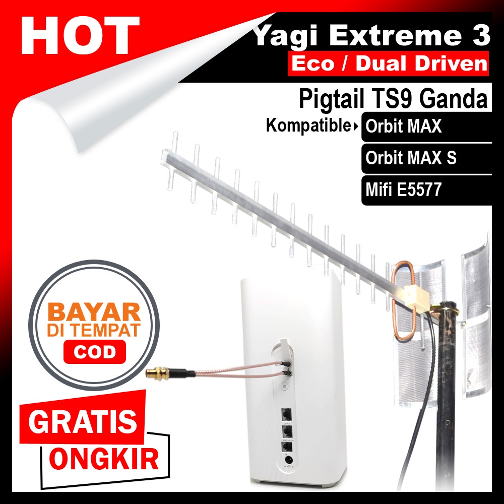 Antena Orbit MAX Huawei B818 Modem Router Yagi Extreme 3 TS9 Dual