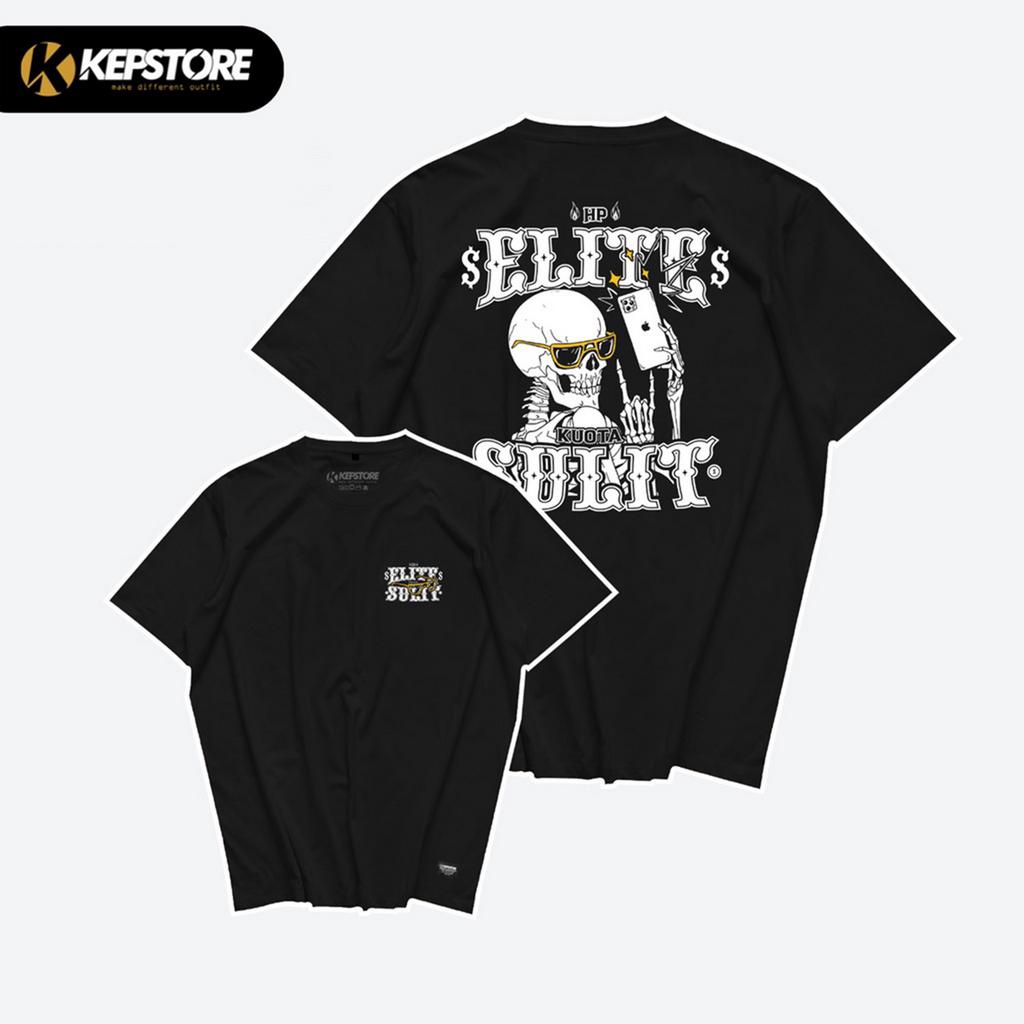 Kepswell - Kaos Hp Elite Kuota Sulit - Baju Kata Kata - Kepstore T-Shirt Viral Combed 24s Pria Unisex