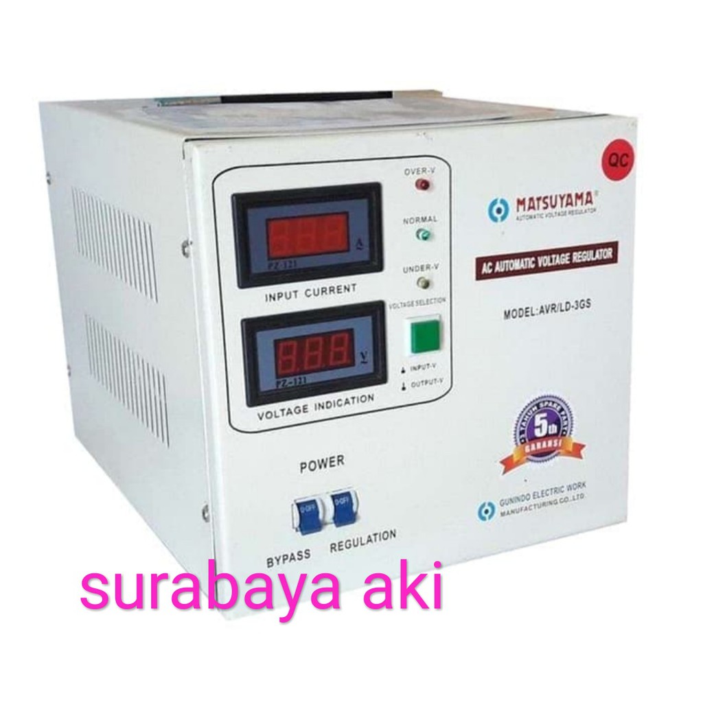 Stabilizer Listrik Stavolt Voltage Regulator MATSUYAMA 3000va 3kva matsuyama 3GS stavol 3000 va SINGLE PHASE