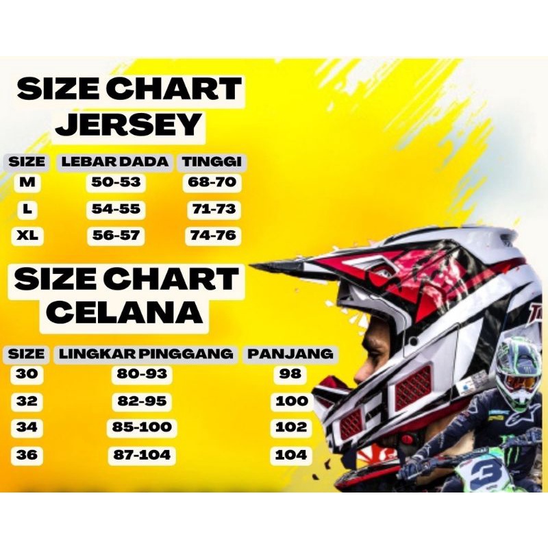 Jersey Set Motocross Jerset Cross Setelan Celana Trail Adventure Full print