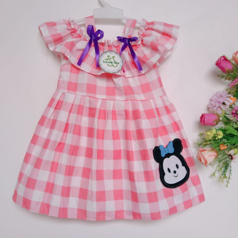 Dress anak 1 2 tahun gaun baju anak cewek perempuan unik ( dress gandul kamila )