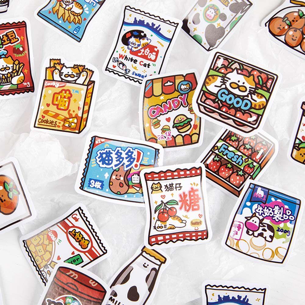 [Elegan] Stiker Akun Tangan Lucu 46 Pcs Scrapbooking Snack Bear DIY Diary Stationery Stickers