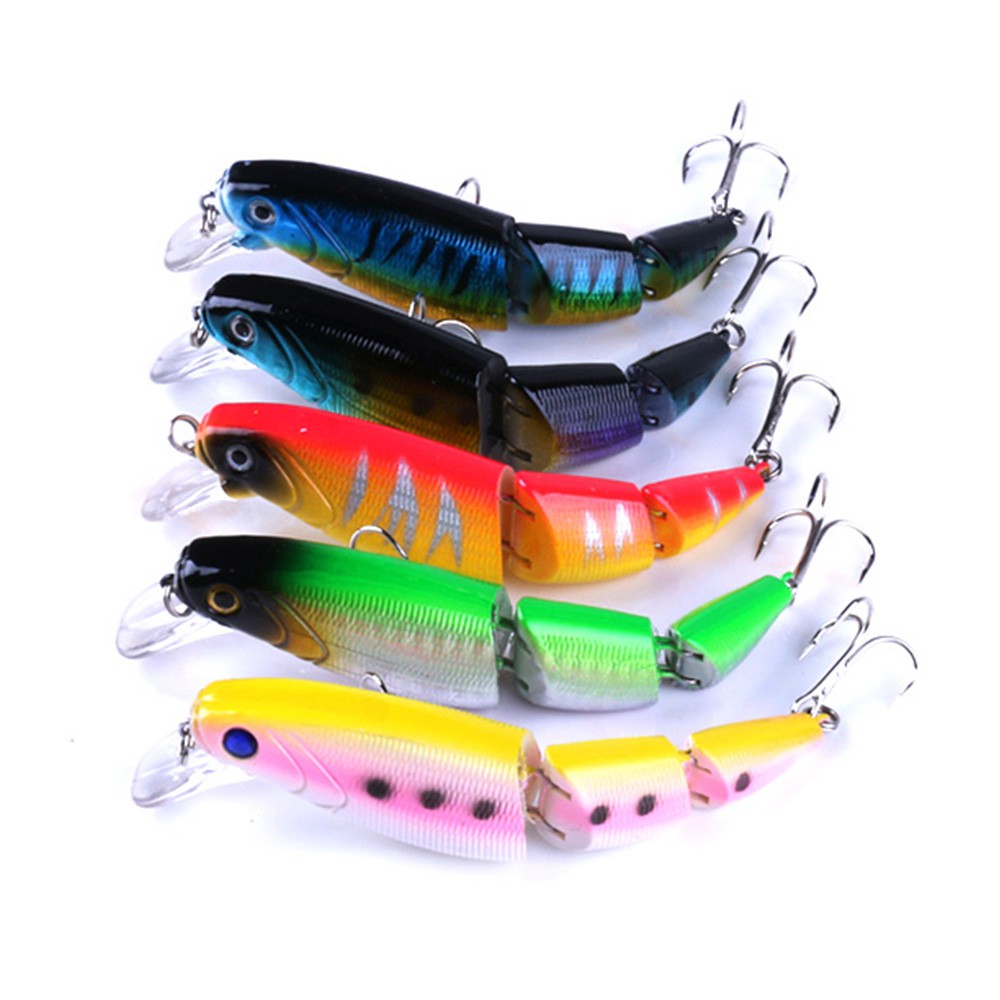 Hengjia 1Pcs 10.5cm/14g Umpan Pancing Ikan Minnow 3 Bagian Dengan Kail Treble Fishing Lure Bait