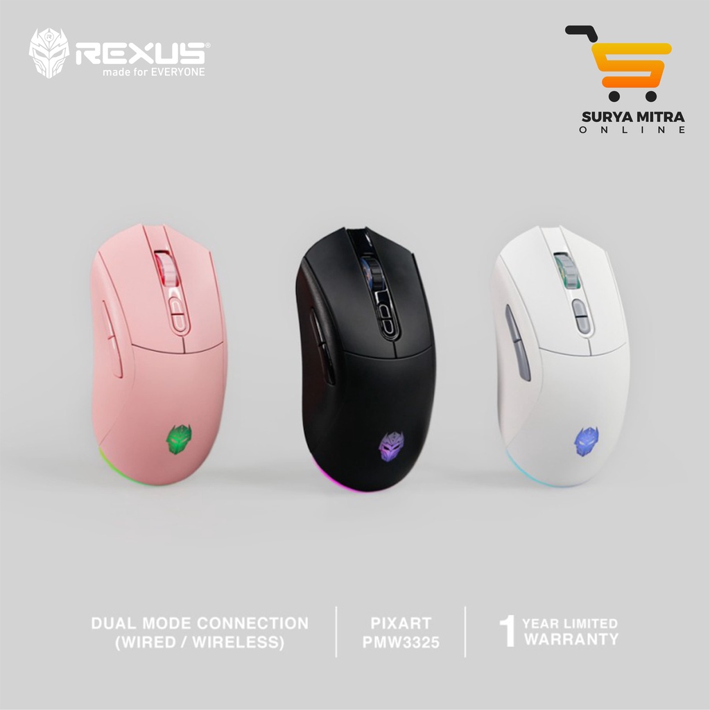 mouse wireless gaming rexus arka 107 dual connection rx107