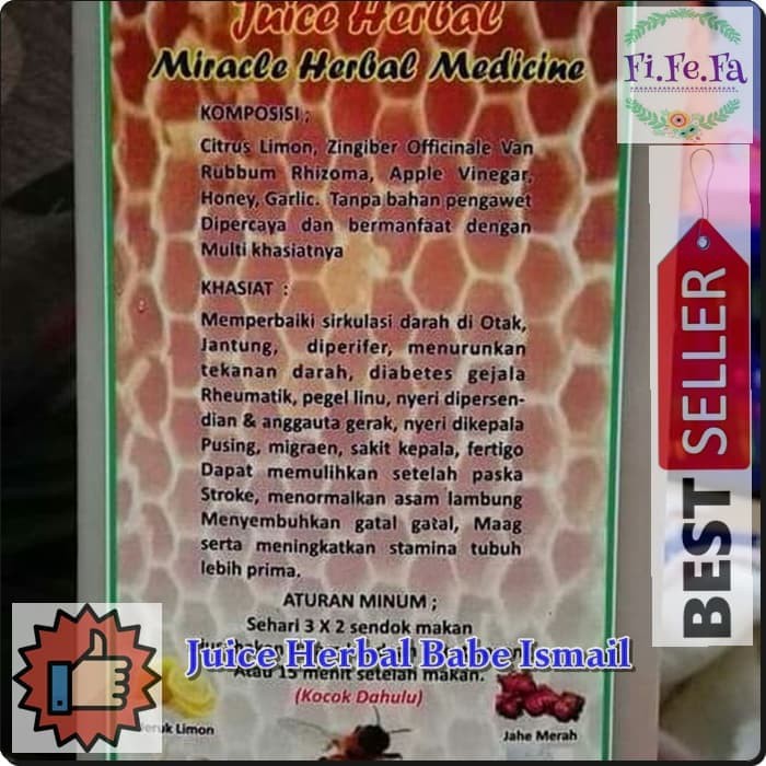 

Ramuan herbal jus bawang putih madu lemon jahe merah cuka apel sehat