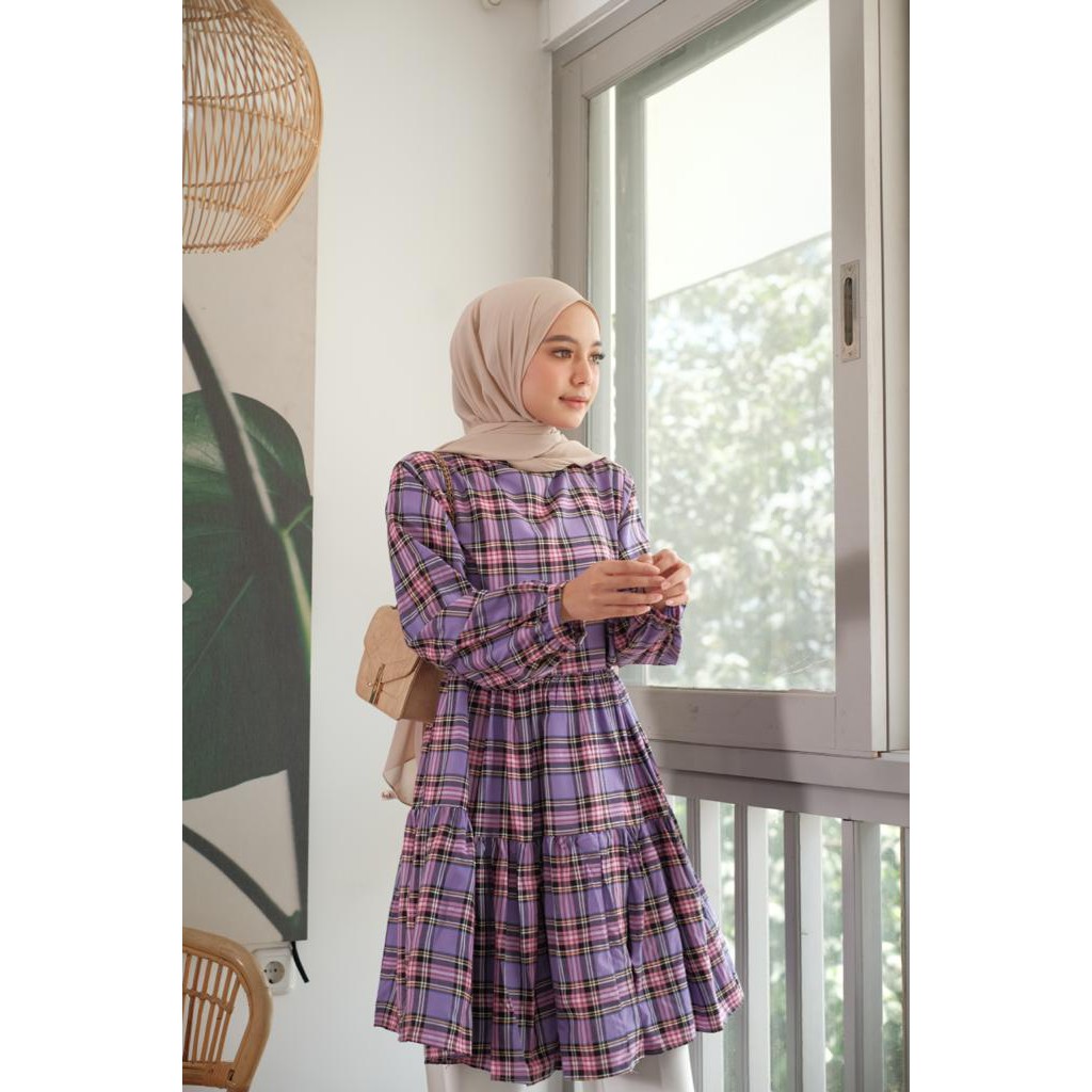 [CYC | COD] REALPICT Atasan Livha Midi Dress / Long Tunik Katun Square Rempel Wanita Trendy Murah