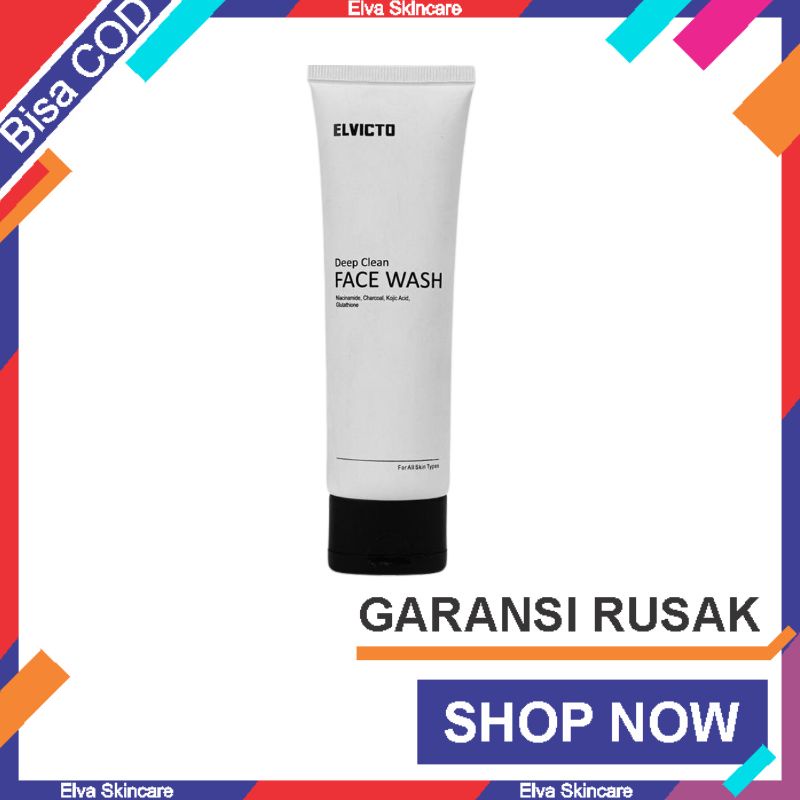 L20 Sabun Cuci Muka Elvicto Deep Clean Face Wash Membersihkan Kotoran dan Minyak di Wajah Original