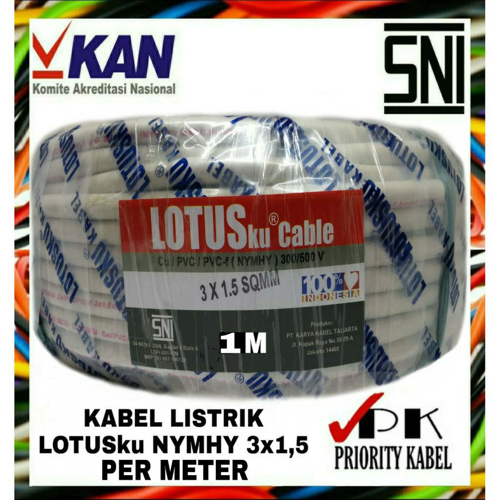 Kabel LOTUSku NYMHY 3x1,5 3x1.5 (Per Meter)