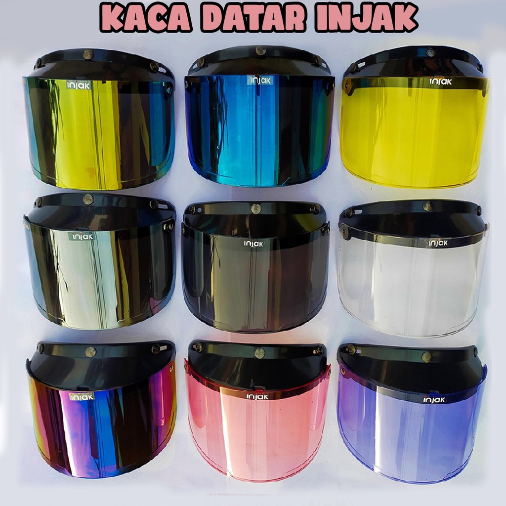 Visor Helm Kaca Helm Bogo Classic Kaca Datar Injak Silver Blue Pelangi Gold Bisa Untuk Semua Helm Bogo COD