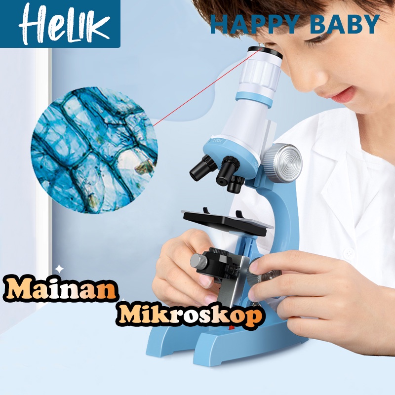 Mainan Mikroskop Anak LED Microscope Biologi Kit Mainan Sains dan Edukasi Maks 1200X