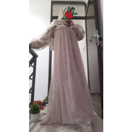 Gamis Mewah Brukat Tile