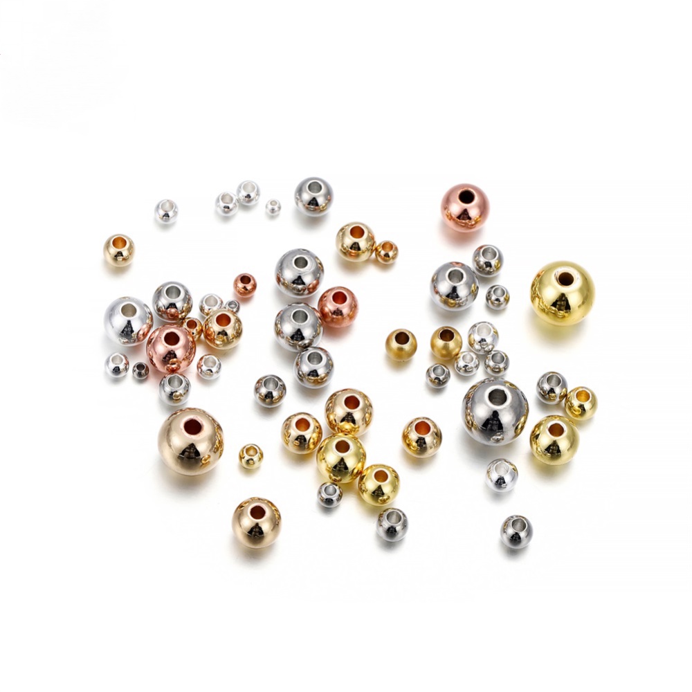 St.kunkka 14K Gold Electroplating Spacer Beads Seed Metal Beads Untuk Aksesoris Pembuatan Perhiasan