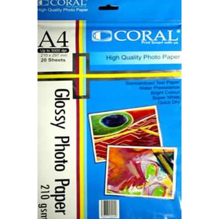 

Kertas Photo Coral Glossy A4-210 Gr