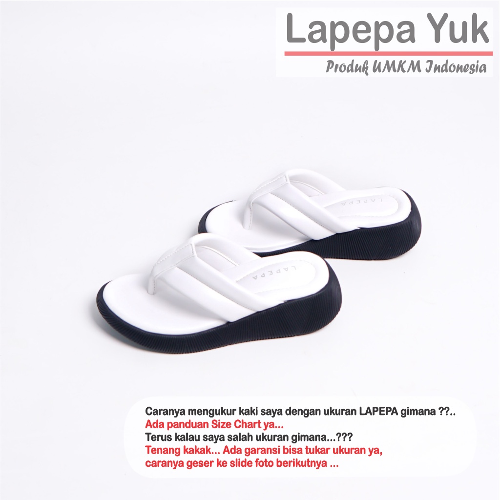 LAPEPA YUK - Sandal Platform Anak Perempuan Usia 2 sampai 10 Tahun ZELDA KIDS  Sendal Anak cewek Wedges Wanita Empuk Model Jepit Japit Warna WHITE Putih Lucu Cantik cewe Slop Usia Umur 3 4 5 6 7 8 9 thn Tahun Premium Ori Original Mall Official Store