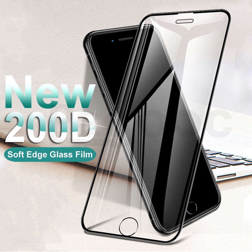 Pelindung Layar Tempered Kaca 200d Curved Anti Tabrakan  For Iphone 6 6s 7 8 Plus X Xr 11 Pro Xs Max