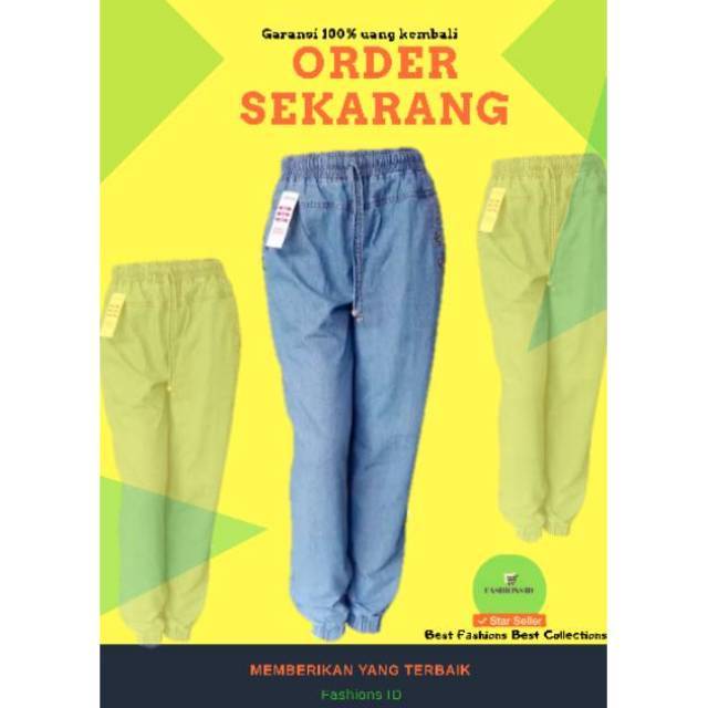 Celana jeans joger. Jogger wanita hitam. Celana joger cewek