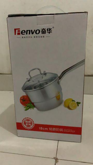 Panci Stainless Double Bottom Fenvo Saucepan 18cm (00313.00017)