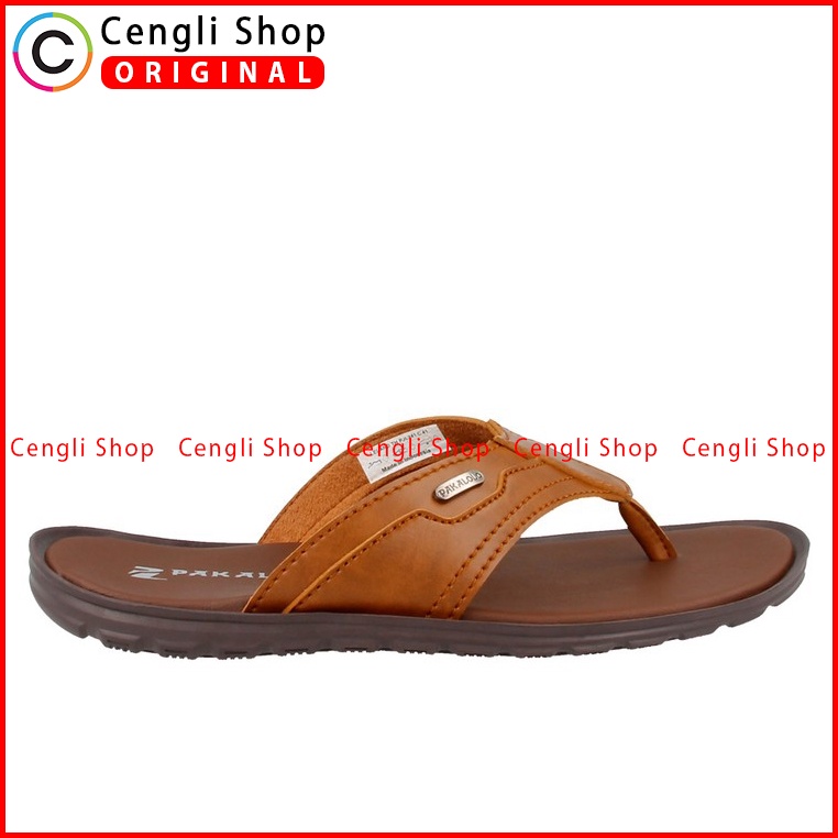 SANDAL JEPIT PAKALOLO PRIA ORIGINAL CASUAL KULIT ASLI COKLAT PB22