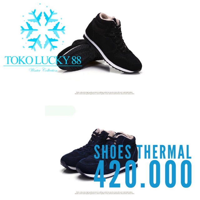 IMPORT Shoes Thermal Sepatu Winter Thermal Boots Bulu Musim Dingin