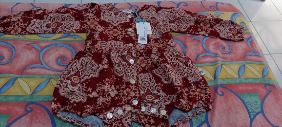 Mommy Baby Queen Rls004 Brown Batik Romper/jumper Bayi Lengan Panjang