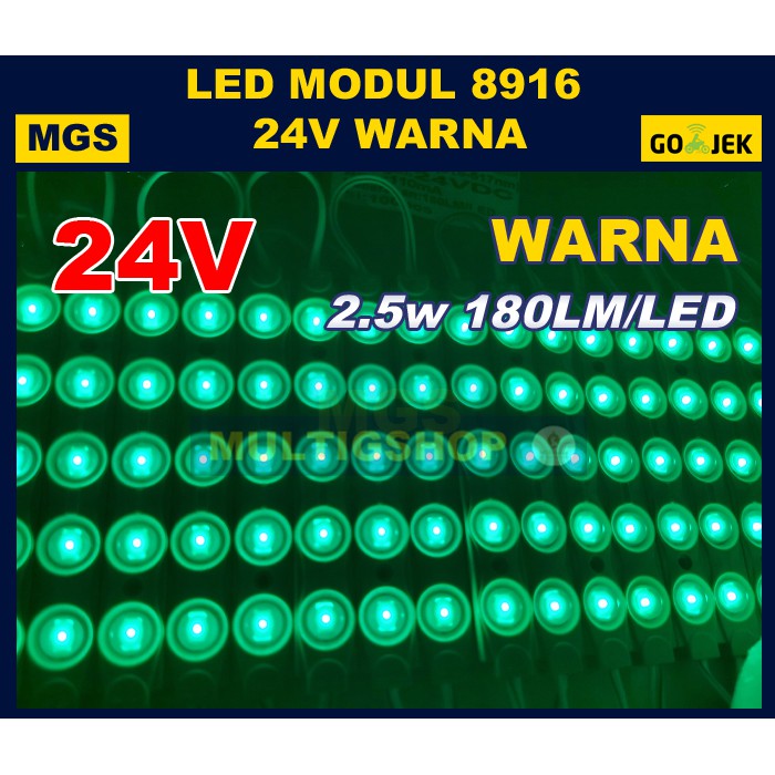 100Pcs Modul 5630 5 LED + Lensa Type 8916 24V - Warna