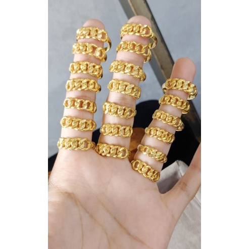 cincin emas lapis sepuhan model rantai