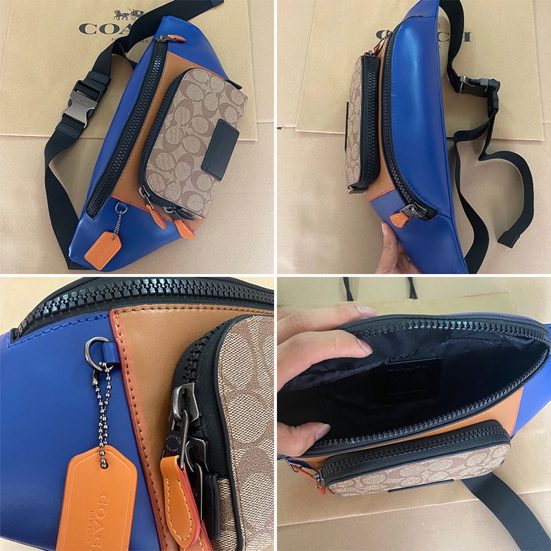 【Ship immediately】New COACH 3765 2716 2724 6653 Men's TRACK Waist Bag Chest Bag Shoulder Bag Crossbody Bag