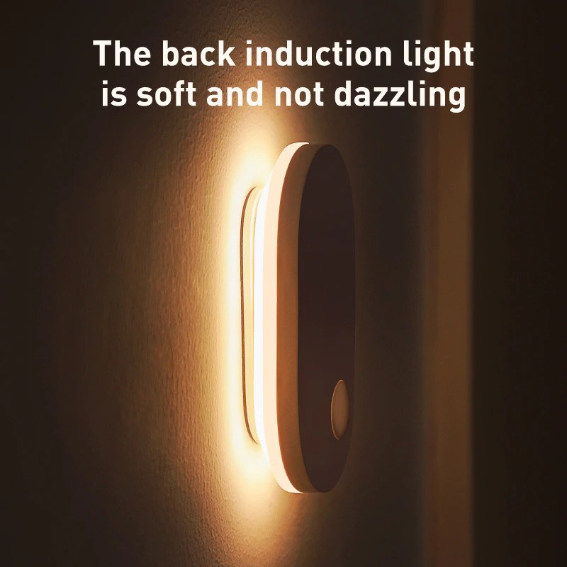 Baseus Lampu LED Magnetic Night Light PIR Sensor Warm White - DGSUN-RA02 - Warm White