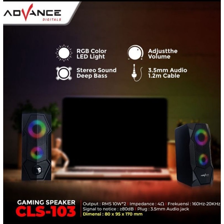 Speaker Gaming Advance CLS-103 RGB Backlit