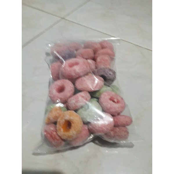 

Kue camilan Telor gabus donat 200 gram warna warni manis dan gurih