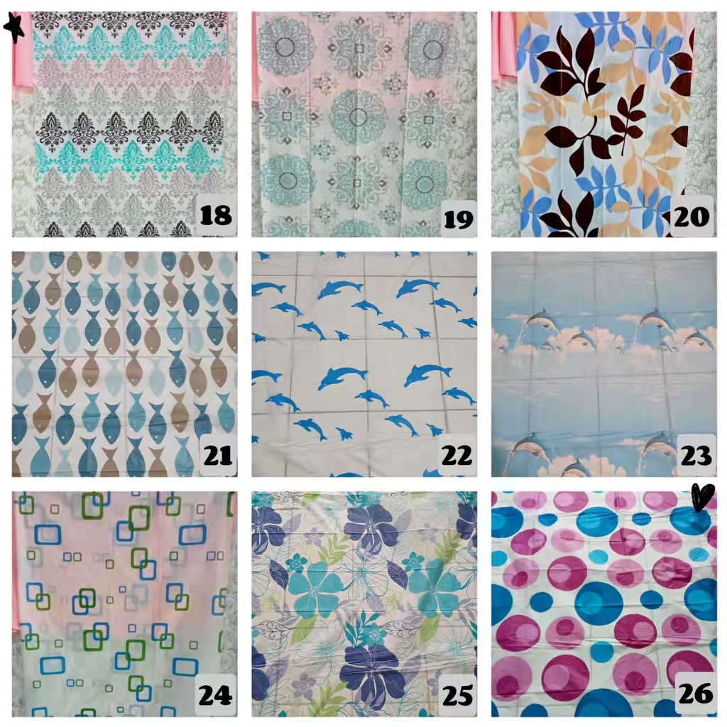 TIRAI KAMAR MANDI PEVA / SHOWER CURTAIN ANTI AIR 180X180CM