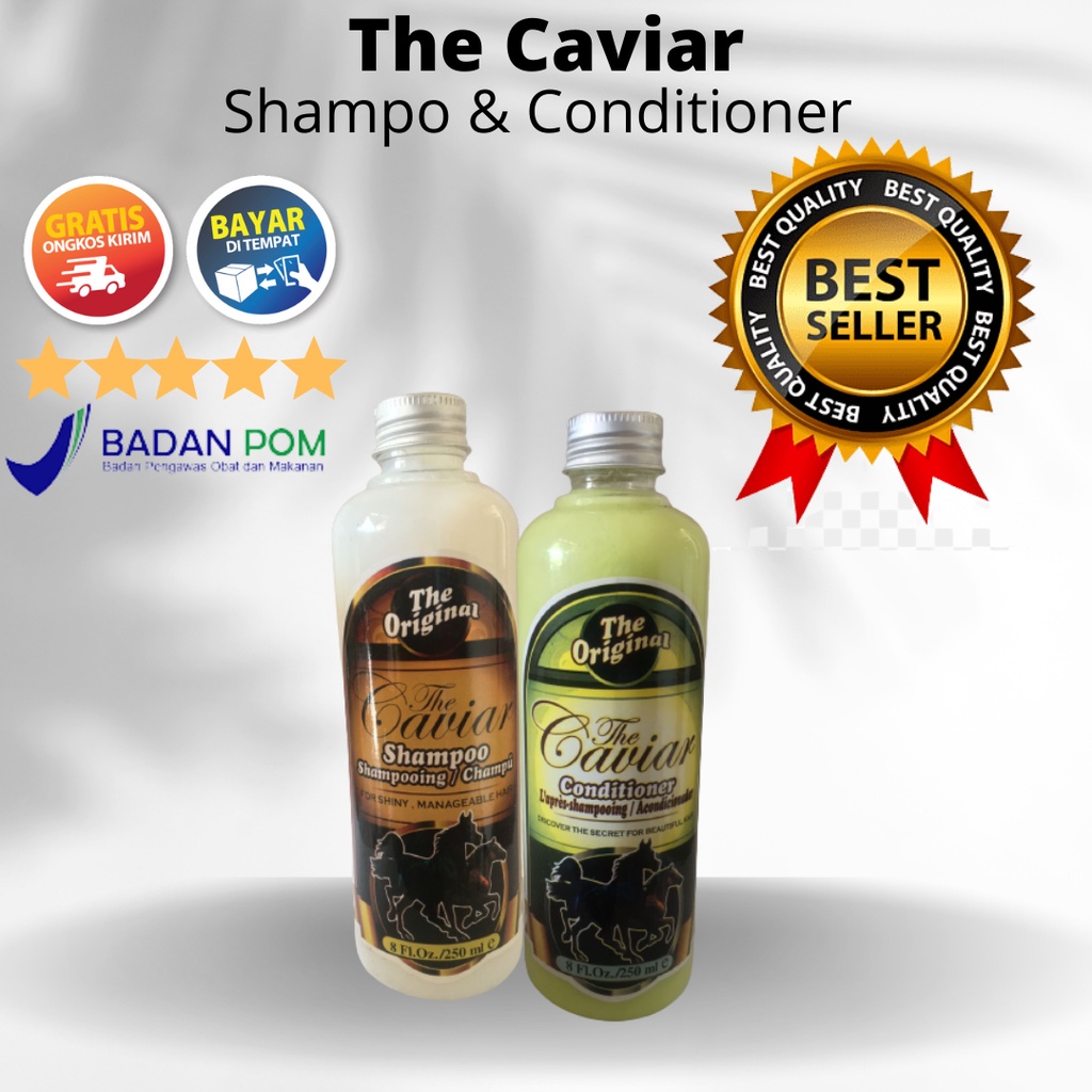 (COD) PAKET SHAMPO KUDA + CONDITIONER MEMANJANGKAN RAMBUT DALAM 1 MINGGU CAVIAR SHAMPO BPOM ORIGINAL