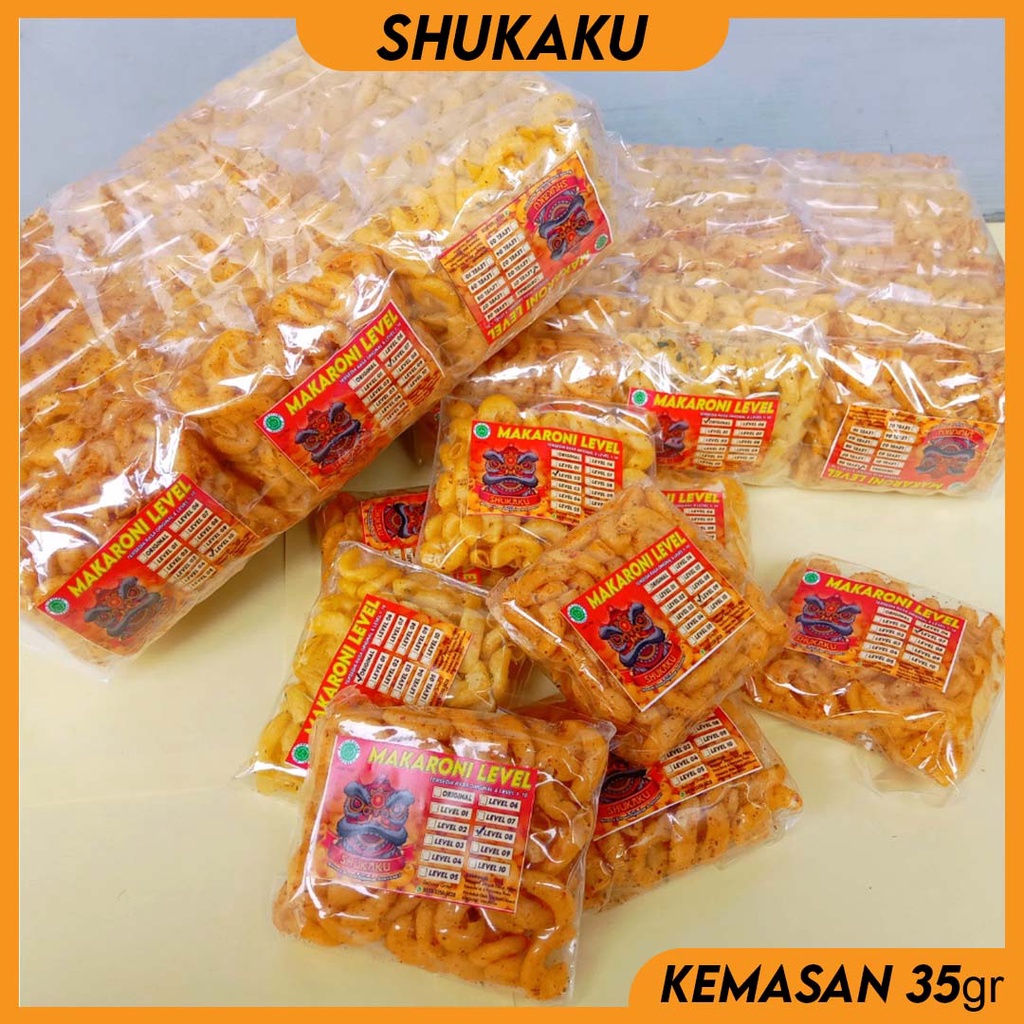 

SHUKAKU Makaroni Level Pedas Level 5 Kemasan 35gram