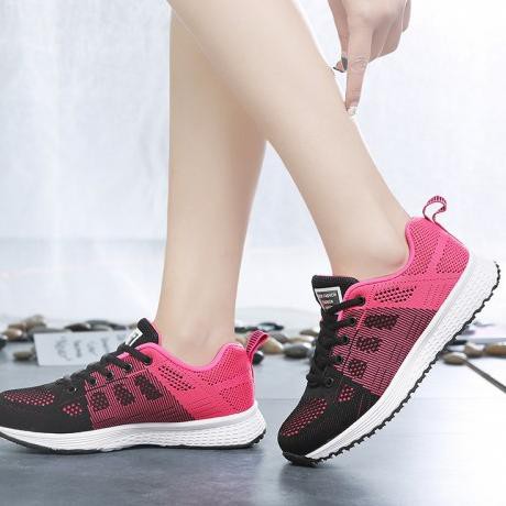 S3dang diskon RA008-Sepatu Sneakers Olahraga Fashion Wanita Korea Import Warna Merah Hitamthanks, !!