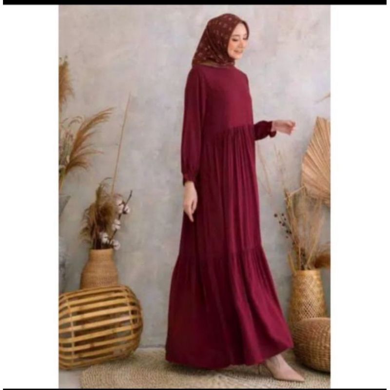 Slavina Dress Polos Susun/Gamis Syar'i