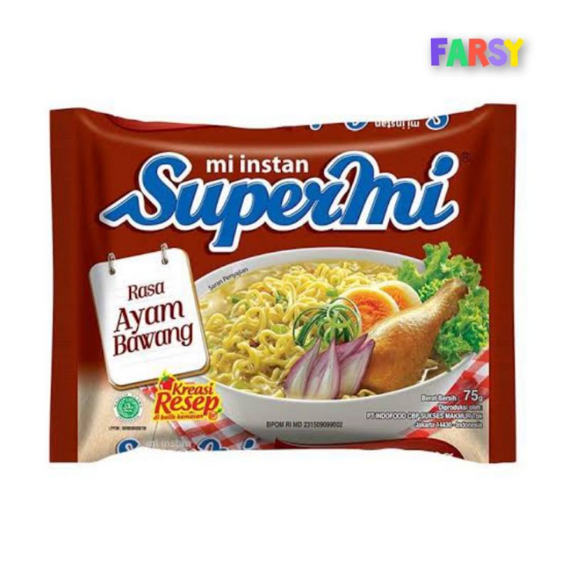 Jual Noodlesmie Instant Supermi Kuah Rasa Ayam Bawang Satuanecer Shopee Indonesia 3481