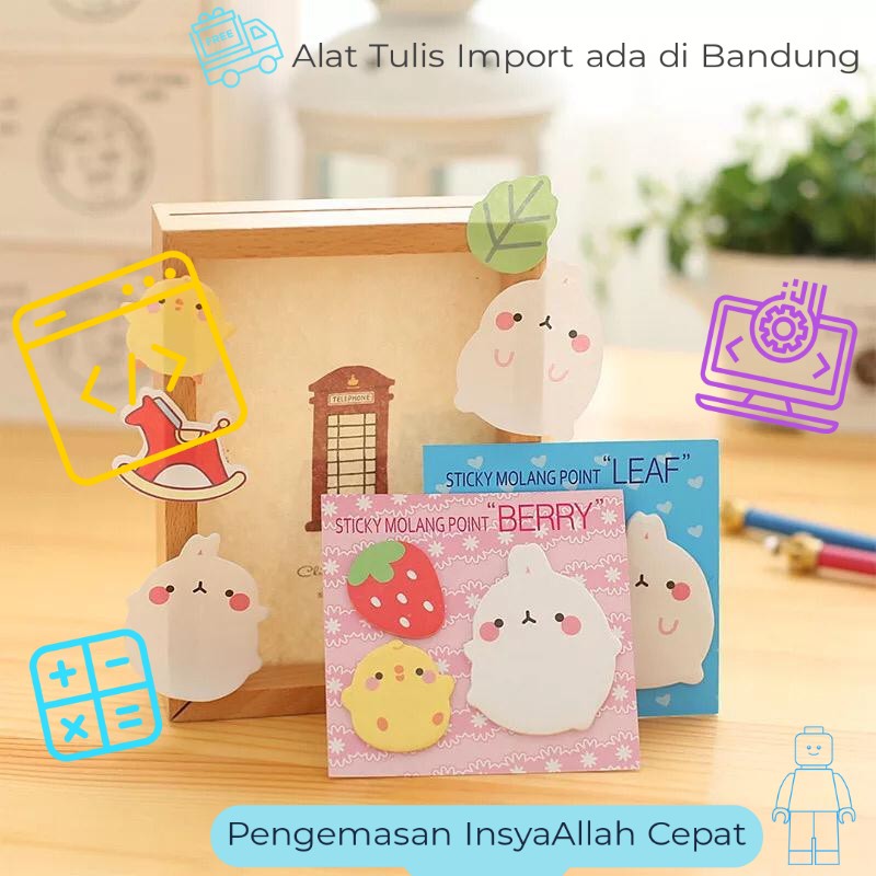 

(Sedia di Pulau Jawa) Sticky Notes Molang Set - ST0382