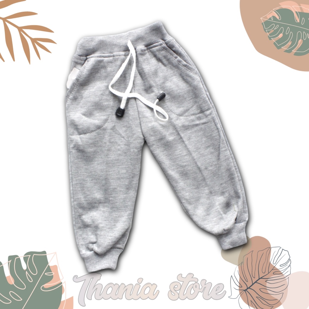 celana joger sweatpant panjang bahan flecce 1-8 tahun