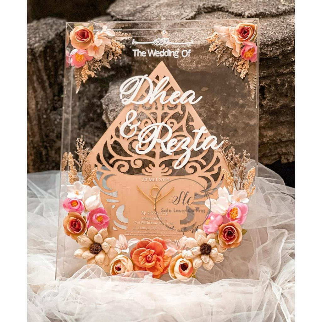 BOTANIQUE GUNUNGAN SERIES 40X50CMMahar Pernikahan  GIFT ANNIVERSARY BIRTHDAY PIGURA ACRYLIC Mahar Ru