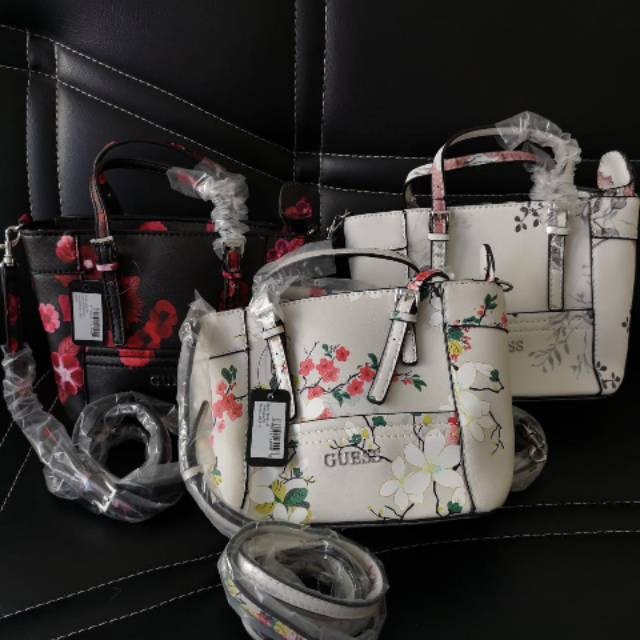 Guess delaney mini tote bag / guess delaney flower  print sling bag
