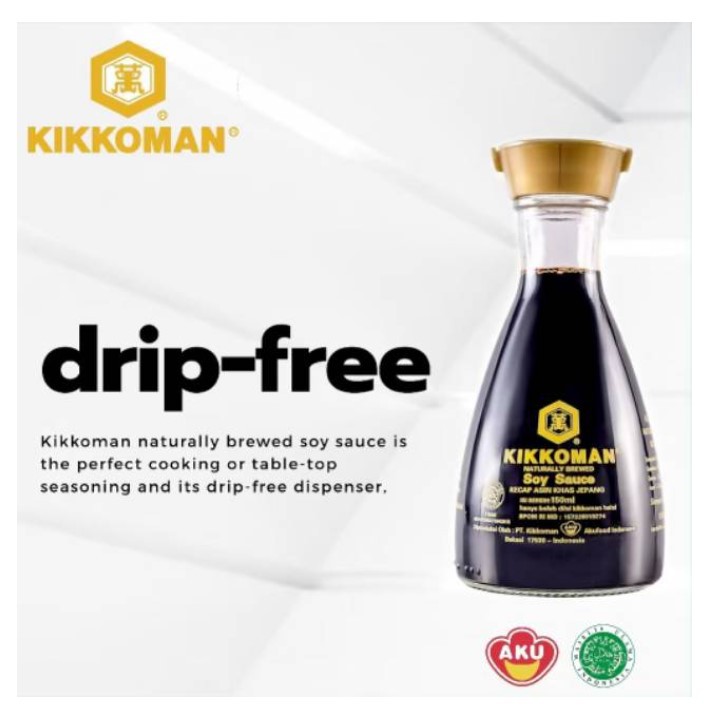 Kikkoman All Purpose Soy Sauce Shoyu - Kecap HALAL 150ml Dispenser