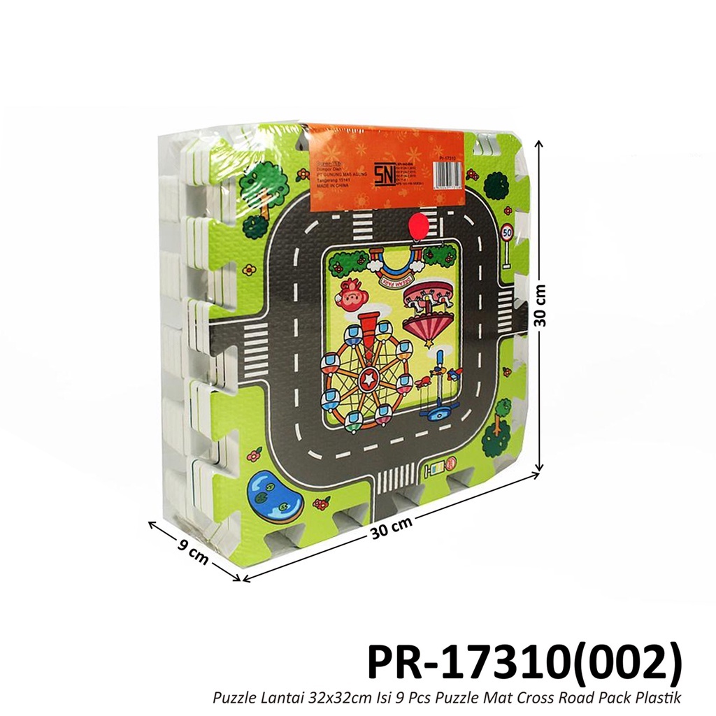 Puzzle Lantai Cross Road Farm Angka Alfabet  - Matras Alas Bermain Playmat