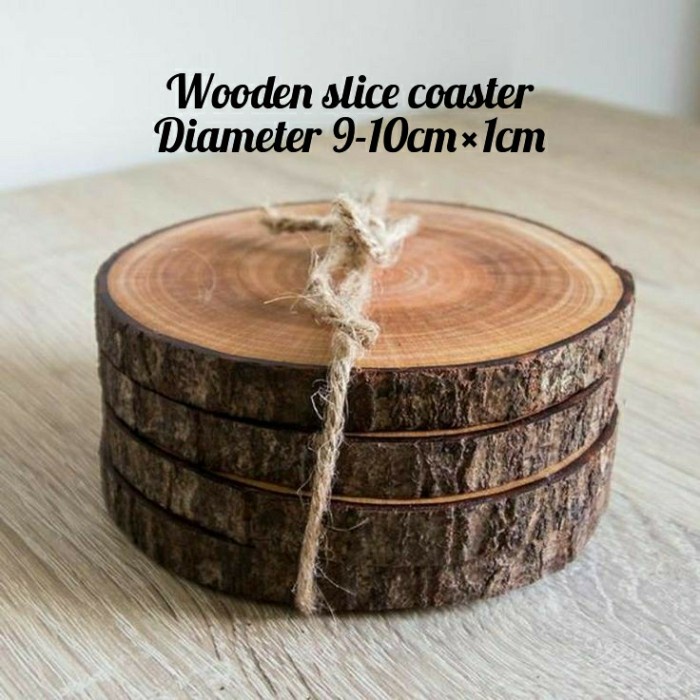 wood slice coaster/potongan kayu