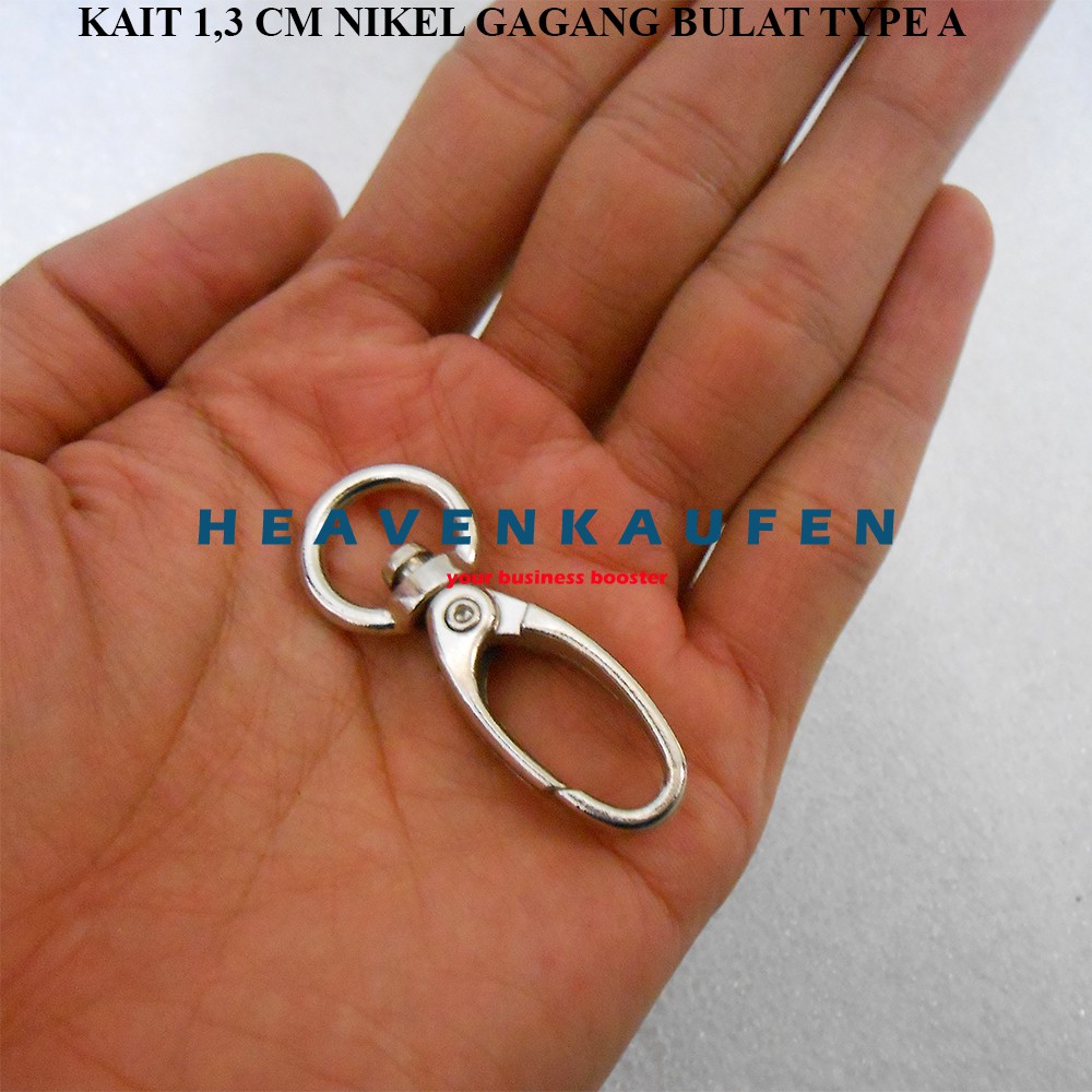 Kait Pengait 1,3 cm Nikel Silver Gagang Bulat