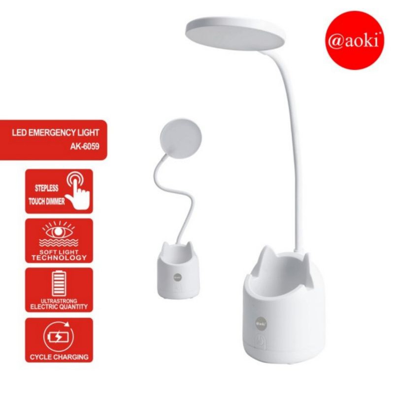 Aoki Lampu Meja Belajar + Tempat Pulpen/Pensil AK-6059